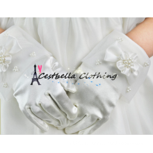 Elegante rebordear multi-estilo guantes cortos para las niñas de flores guantes de la boda